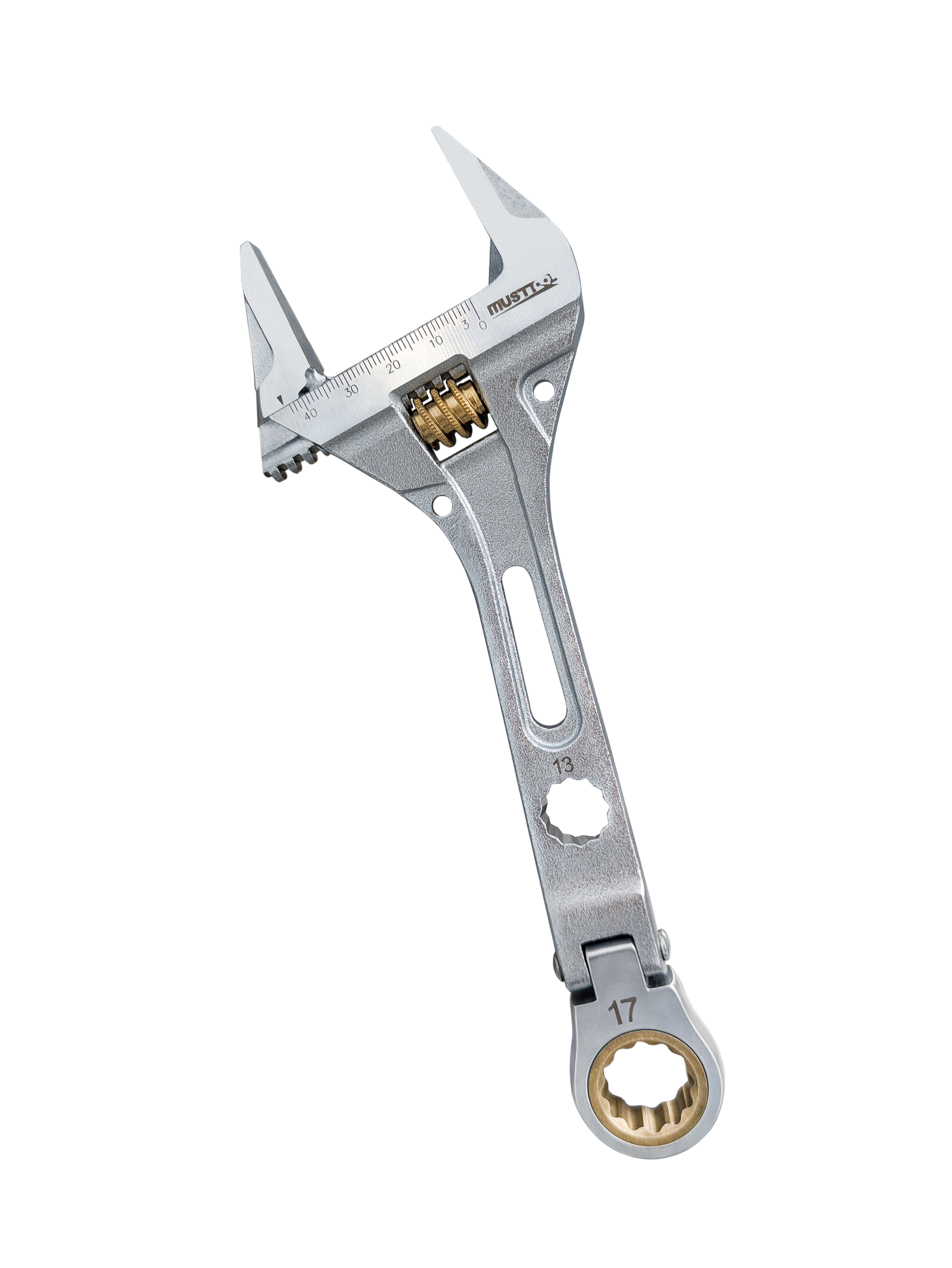 MUSTTOOL  最大42mm超開口　レンチ付きワイドモンキー
