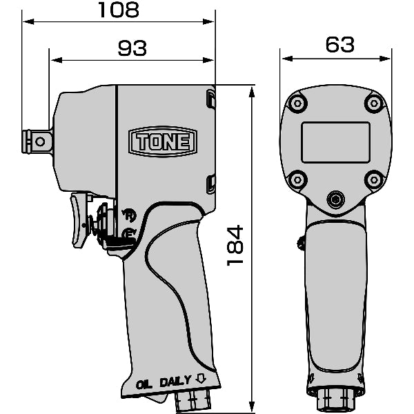 エアーインパクトレンチ　AI4201（ショートタイプ）　TONE（トネ）